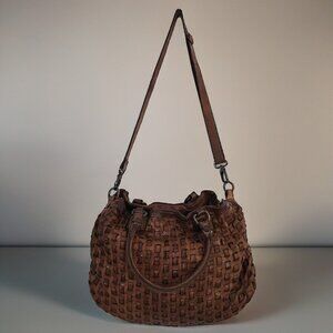 Elegant Brown Woven Shoulder Bag